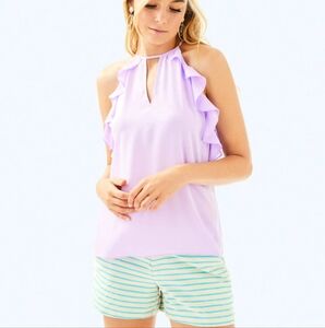 Lilly Pulitzer Padma Halter Top In Lilac